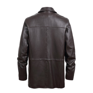 REED EST. 1950 Men's Jacket Genuine Lambskin Leather Four Button Car Coat - Imported