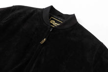 Load image into Gallery viewer, REED Men's Baseball Suede Leather Jacket with Satin Lining, Classic Black, Durable All-Season Wear, Perfect for Fall and Spring
