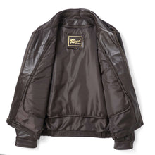 Cargar imagen en el visor de la galería, REED Men's New Zealand Lambskin Leather Jacket with open interior view, crafted in black lambskin for comfort and style.
