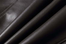 Cargar imagen en el visor de la galería, Close-up of black New Zealand lambskin leather material showcasing smooth texture and high-quality craftsmanship