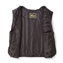 Load image into Gallery viewer, Interior view of REED EST. 1950 Men's Jacket, genuine lambskin leather with inside pockets, and logo label.