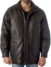 Load image into Gallery viewer, Men's 34'' Raglan Car Coat in Imported Lamb with Zip-Out Lining by REED, Executive Leather Jacket Style, Classic and Modern.