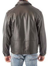 Load image into Gallery viewer, REED Men's Casual Leather Jacket, union made in Detroit USA, back view, premium naked cow leather, stylish and durable outerwear.