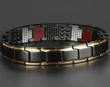 Load image into Gallery viewer, Elegant magnetic therapy bracelet with gold accents designed for wellness and energy enhancement