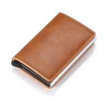 Cargar imagen en el visor de la galería, Hold Anti-Theft Vegan Leather Wallet with RFID/NFC Protection, handmade in premium PU leather, showcasing vintage craftsmanship.