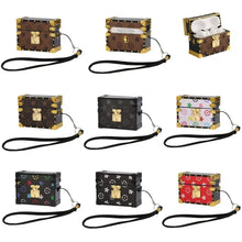 Cargar imagen en el visor de la galería, Stylish leather AirPods Pro cases with straps in various colors showcased in a grid pattern.