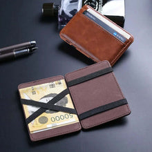Cargar imagen en el visor de la galería, Premium leather magic wallets with unique design, securely hold cash and cards, offering sleek organization and stylish functionality.