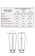 Load image into Gallery viewer, Size chart for Cotton Blend Lace Trim Stretch Bike Shorts with measurements for small, medium, and large sizes.