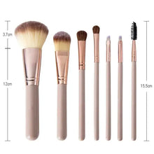 Charger l'image dans la galerie, OmyBrush Brush Kit with premium leather case, featuring 7 high-quality makeup brushes for flawless applications.
