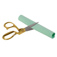Cargar imagen en el visor de la galería, eZthings heavy duty scissors cutting green fabric roll, ideal for arts and crafts, upholstery, and dressmaking projects