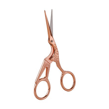 Cargar imagen en el visor de la galería, Vintage-style copper scissors with ornate handle, ideal for detailed cutting tasks and decorative purposes.