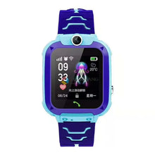 Cargar imagen en el visor de la galería, Blue children student wrist watch with digital display, featuring GPRS LBS technology for safe connectivity.