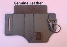 Cargar imagen en el visor de la galería, Tactical multi tool belt leather bag with key ring and genuine leather finish, designed for durability and versatile tool storage.