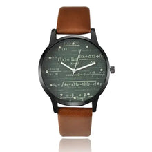 Load image into Gallery viewer, Casual-style watch with a leather band and mathematical design on the dial, perfect for everyday fashion and practicality.