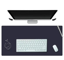 Cargar imagen en el visor de la galería, Leather suede desk mat with keyboard and computer, enhancing workspace with style, durability, and comfort for a scratch-free desk.