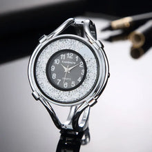 Load image into Gallery viewer, Elegant fashion ladies watch bracelet with crystal embellishments and silver finish.