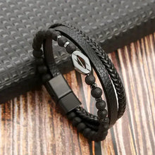 Load image into Gallery viewer, Classic men's leather bracelet with a minimalist design, showcasing sophistication and versatility for casual to formal styles.