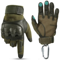 Load image into Gallery viewer, Knuckle reinforced tactical gloves with full-finger design, featuring durable knuckle padding and adjustable wrist straps for tactical use.