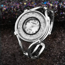 Load image into Gallery viewer, Fashion ladies watch bracelet with elegant silver design and crystal accents, combining style and functionality for chic timekeeping.
