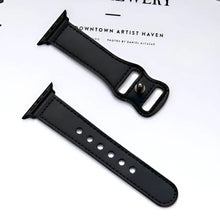 Cargar imagen en el visor de la galería, Black leather band for elegant watches, showcasing timeless sophistication and modern elegance, perfect for any occasion.