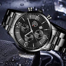 Load image into Gallery viewer, Luxury men's business watch with sleek black design and chronograph features, ideal for enhancing professional style.