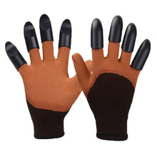 Load image into Gallery viewer, Brown garden gloves with black claw tips for easy digging and planting, ideal for gardeners seeking efficiency and cleanliness.