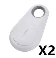 Cargar imagen en el visor de la galería, eThings Smart Mini GPS Tracker - Compact device for real-time location tracking, shown in white with a keyring hole (set of 2)
