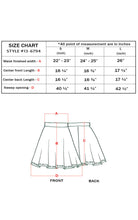 Load image into Gallery viewer, Size chart for women's flared mini skater skirt with measurements for small, medium, and large sizes.