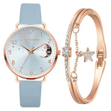Charger l'image dans la galerie, Moon Bracelet & Watch Set with celestial dial and rose gold accents, perfect for modern women's elegance and sophistication.