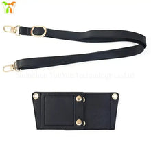 Load image into Gallery viewer, Black PU leather coffee cup carrier cover with adjustable shoulder strap, ideal for convenient travel or outdoor activities.