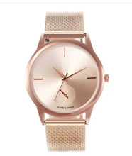 Load image into Gallery viewer, Rose Gold Fashion Watch with mesh strap, perfect for any occasion, stylish and versatile timepiece, adds elegance to your outfit.