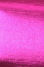 Load image into Gallery viewer, Close-up texture of metallic pink fabric for turtleneck crop top.