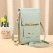 Charger l'image dans la galerie, Light green anti-theft leather bag with shoulder strap, stylish and functional for Mother's Day gift.