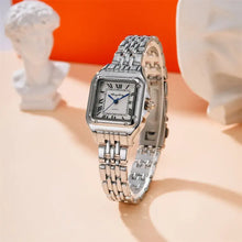 Charger l'image dans la galerie, Elegant luxury couple's watch with silver link bracelet and Roman numeral dial, perfect for celebrating love and unity.