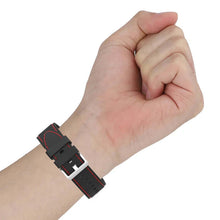 Cargar imagen en el visor de la galería, 20mm Double Line Silicone Sports Bracelet on wrist for Samsung Galaxy Watch 4 Classic 46mm, showing durable and comfortable design.