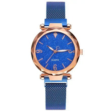 Cargar imagen en el visor de la galería, Rose Gold Women's Watch with Blue Dial and Strap, Elegant Sophisticated Design