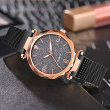 Cargar imagen en el visor de la galería, Elegant rose gold women's watch with a sleek mesh band, perfect for modern sophistication and all occasions.
