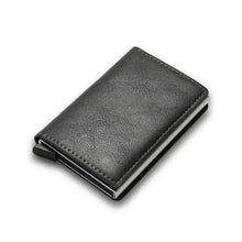 Cargar imagen en el visor de la galería, RFID Black Magic Trifold Vegan Leather Slim Wallet, Compact and Sleek Design for Secure Essentials