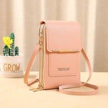 Charger l'image dans la galerie, Pink anti-theft leather bag with strap, designed for RFID protection and style, perfect for Mother's Day gift