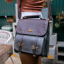 Load image into Gallery viewer, Bumblebee vegan leather backpack with stylish design, perfect for professionals seeking an elegant and functional accessory.