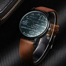 Load image into Gallery viewer, Casual-style watch with brown band and mathematical design dial showcasing elegance and versatility for everyday wear.