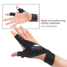 Load image into Gallery viewer, LED flashlight fishing gloves made of durable neoprene, perfect for outdoor activities like fishing, cycling, camping, and hiking.