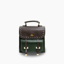 Load image into Gallery viewer, Bumblebee vegan leather backpack with elegant design and bee emblem, ideal for professionals seeking style and organization.