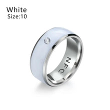 Cargar imagen en el visor de la galería, eThings Smart Ring Waterproof NFC technology, white size 10, durable and stylish design for seamless connectivity.