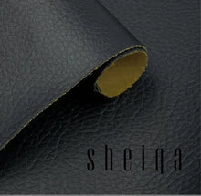 Charger l'image dans la galerie, Close-up of black textured leather roll for patching and repairing worn leather items.