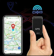 Load image into Gallery viewer, Magnetic GPS Tracker with smartphone GPS app displayed, showing real-time location tracking for vehicles and assets.