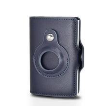 Load image into Gallery viewer, Navy Airtag Money Bag Leather Wallet with secure cardholder, crafted from synthetic leather for style and functionality.