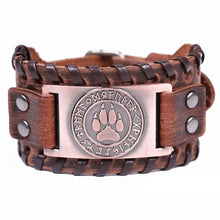 Cargar imagen en el visor de la galería, Bear Paw handmade braided genuine leather strap with wilderness charm and crafted excellence, featuring a unique design.