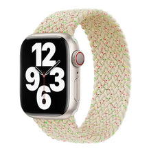 Load image into Gallery viewer, Nylon elastic strap for Apple Watch, shown on watch with large numeric face, fits 38mm to 45mm models including Series SE and 7.