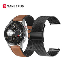 Load image into Gallery viewer, Business Smart Watch with brown leather and black mesh straps, featuring a 1.3-inch display and compatibility with iOS and Android.